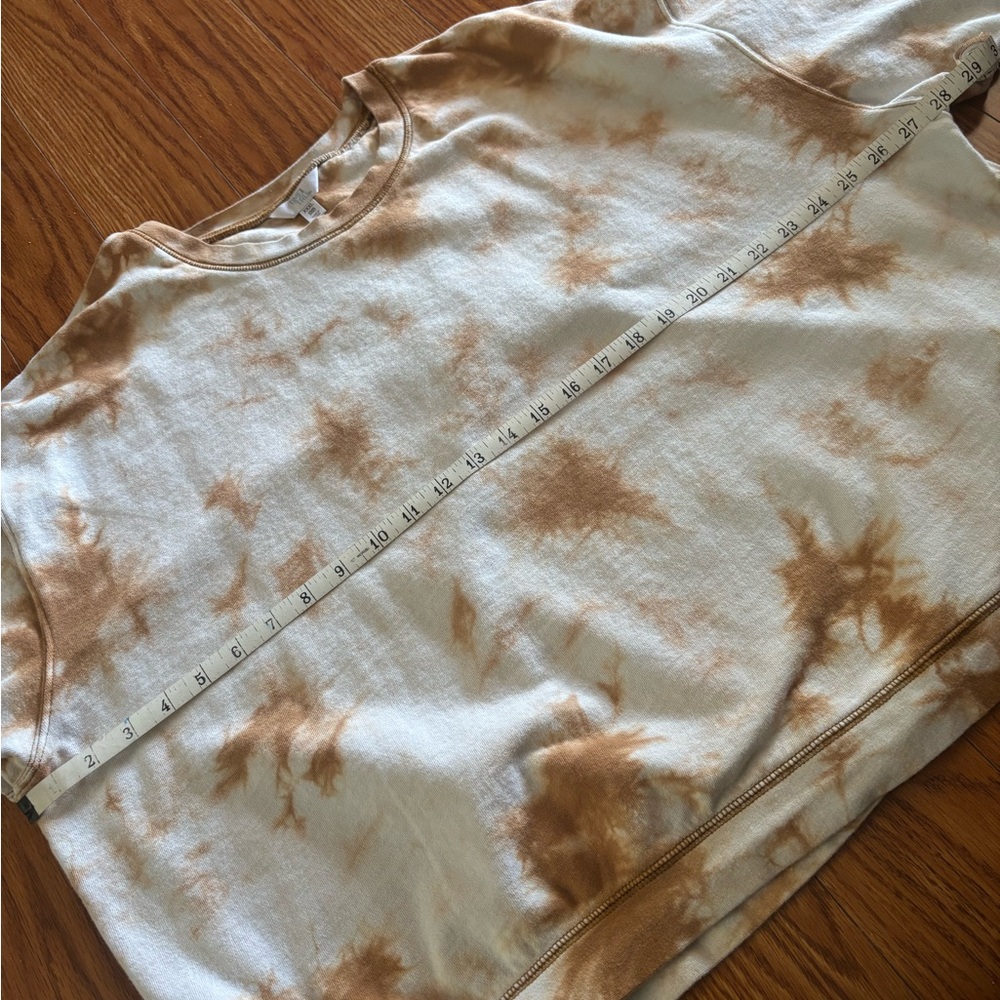 TIE-DYE SWEATSHIRT * BROWN-RUST & OFF-WHITE * 100% COTTON * COZY CREWNECK sz XXL - Picture 6 of 7